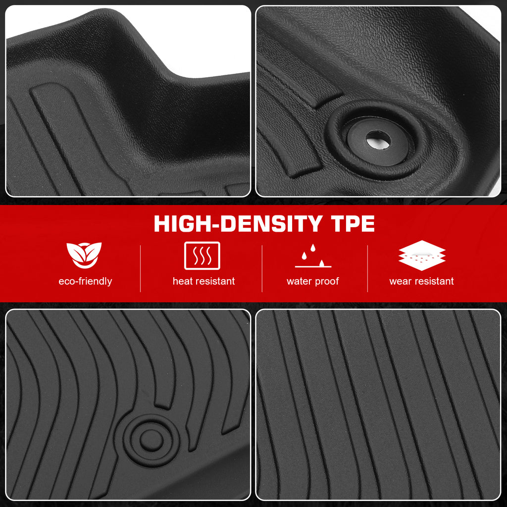 Black TPE 4PC Floor Mats for 2022-2023 Tesla Model X 6 Seats P30048