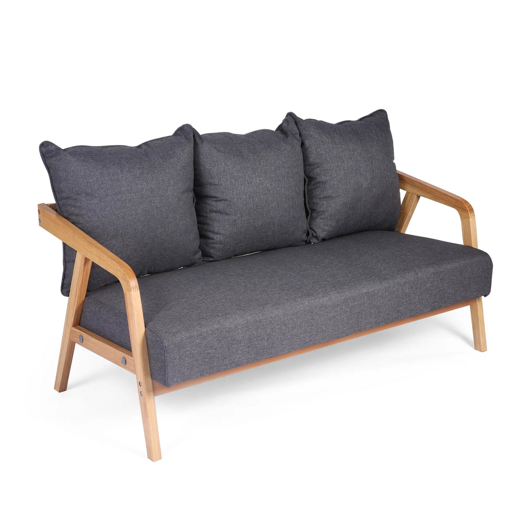 Grey Upholstered Sofa with Wooden Frame R737740