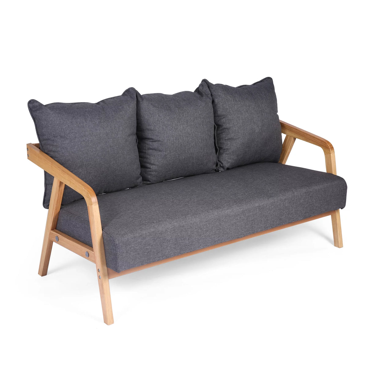 Grey Upholstered Sofa with Wooden Frame R737740