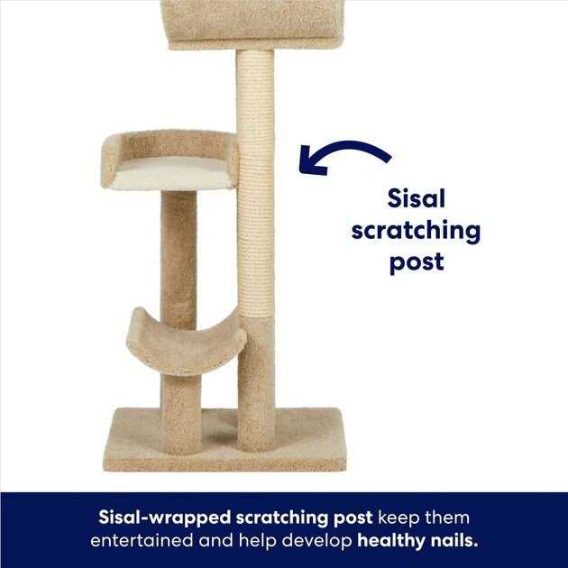 69-in Real Carpet Wooden Cat Tree D498636