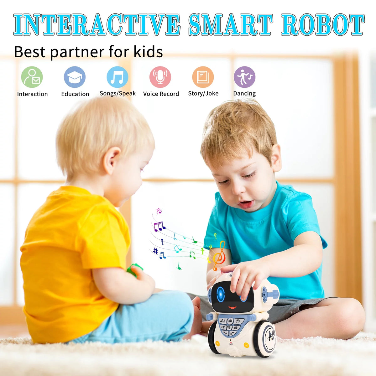 Kids Robot Toys with Voice Control Speech Recognition Singing Dancing Interactive Robot A4880