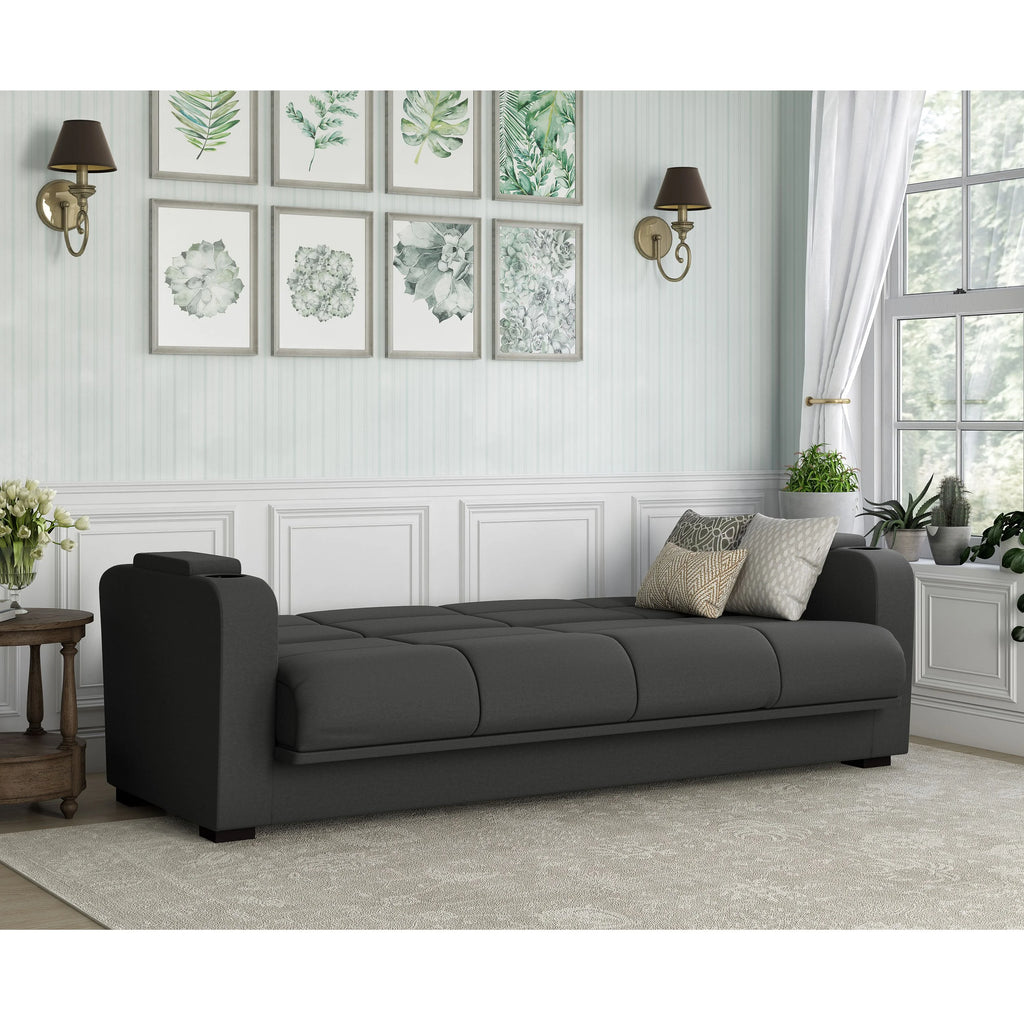 Gray Microfiber Storage Arm Convert-a-Couch I654500