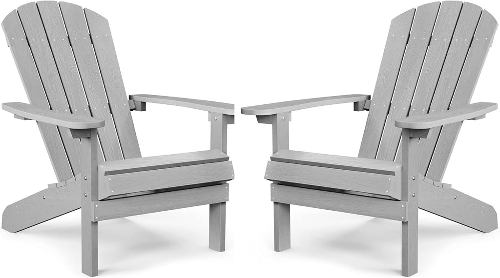 Grey Plastic Weather Resistant Adirondack Chairs Set of 4 J505