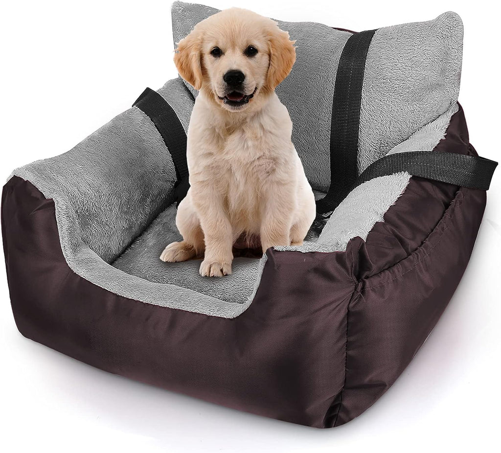 Dog Car Seat with Storage Pocket and Clip-On Safety Leash E902