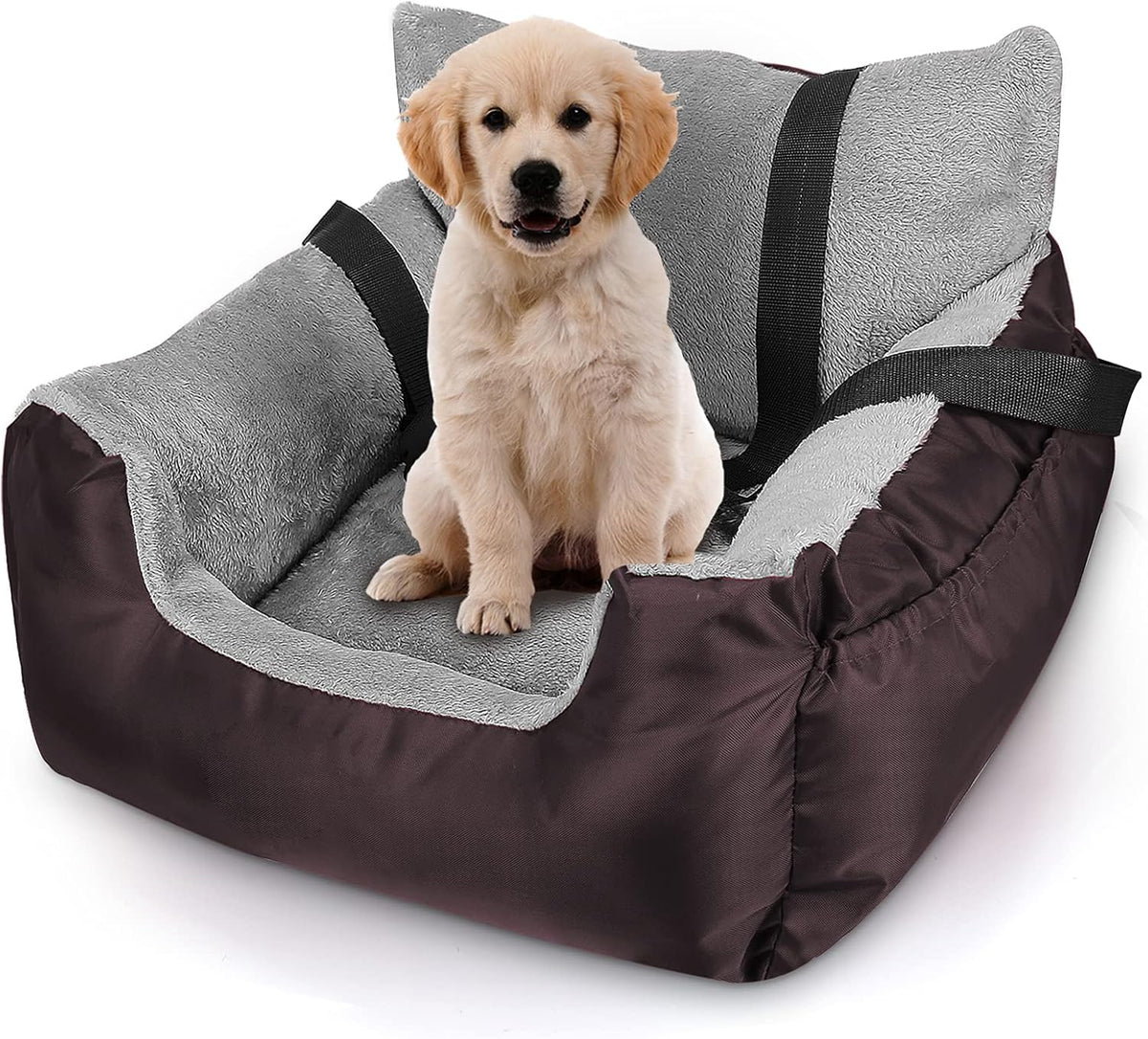 Dog Car Seat with Storage Pocket and Clip-On Safety Leash E902