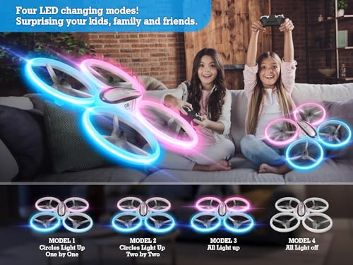 720P HD FPV Camera RC Drone with LED Light, 2 Batteries and Remote Control W624