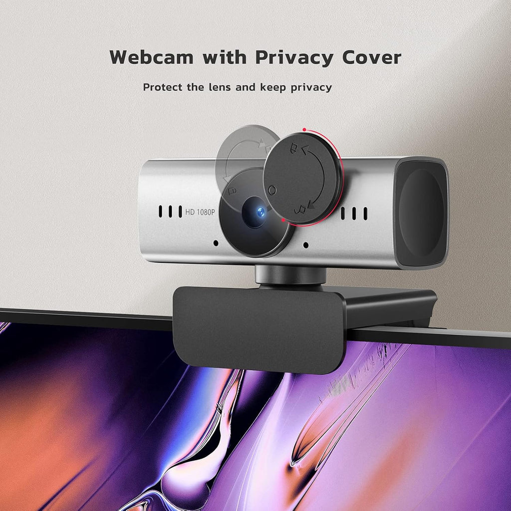 1080P Webcam with Microphone and Privacy Cover, USB Camera, Pack of 2 O921