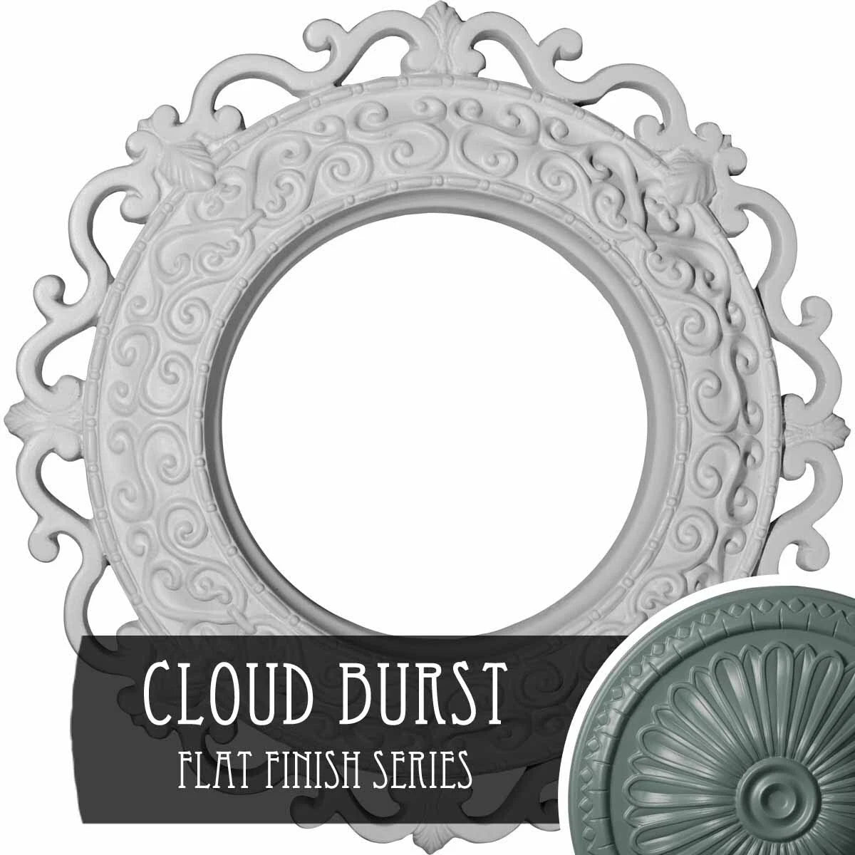 13 1/4x22OD x 6 5/8x22ID x 1 1/8x22P Hand-Painted Ceiling Medallion N8505