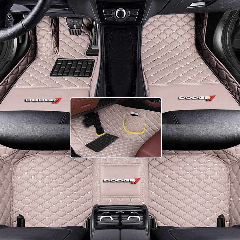 Custom Automotive Floor Mats Fit for Dodge Challenger Charger Durango Journey RAM 1500 All Weather Leather Car Mat Non-Slip Waterproof Y921851