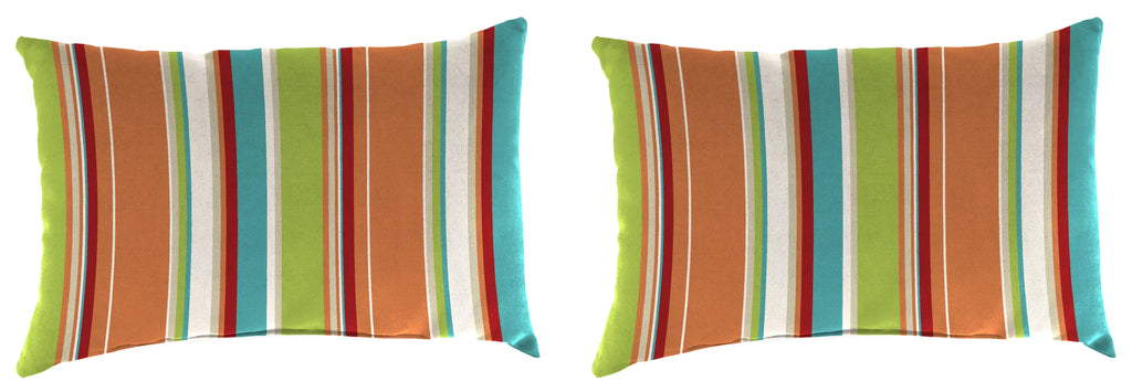 Multicolor Stripe Rectangular Outdoor Throw Pillows 2 Pack A536800