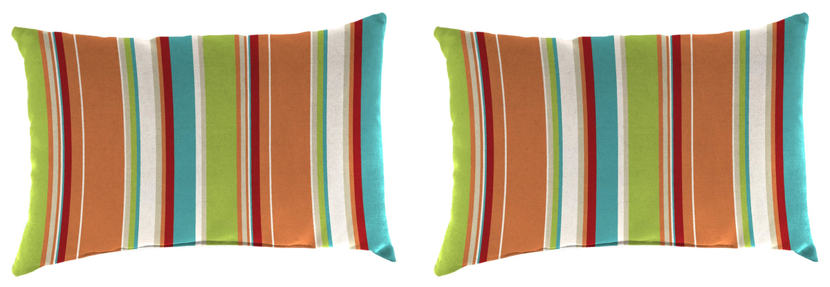 Multicolor Stripe Rectangular Outdoor Throw Pillows 2 Pack A536800