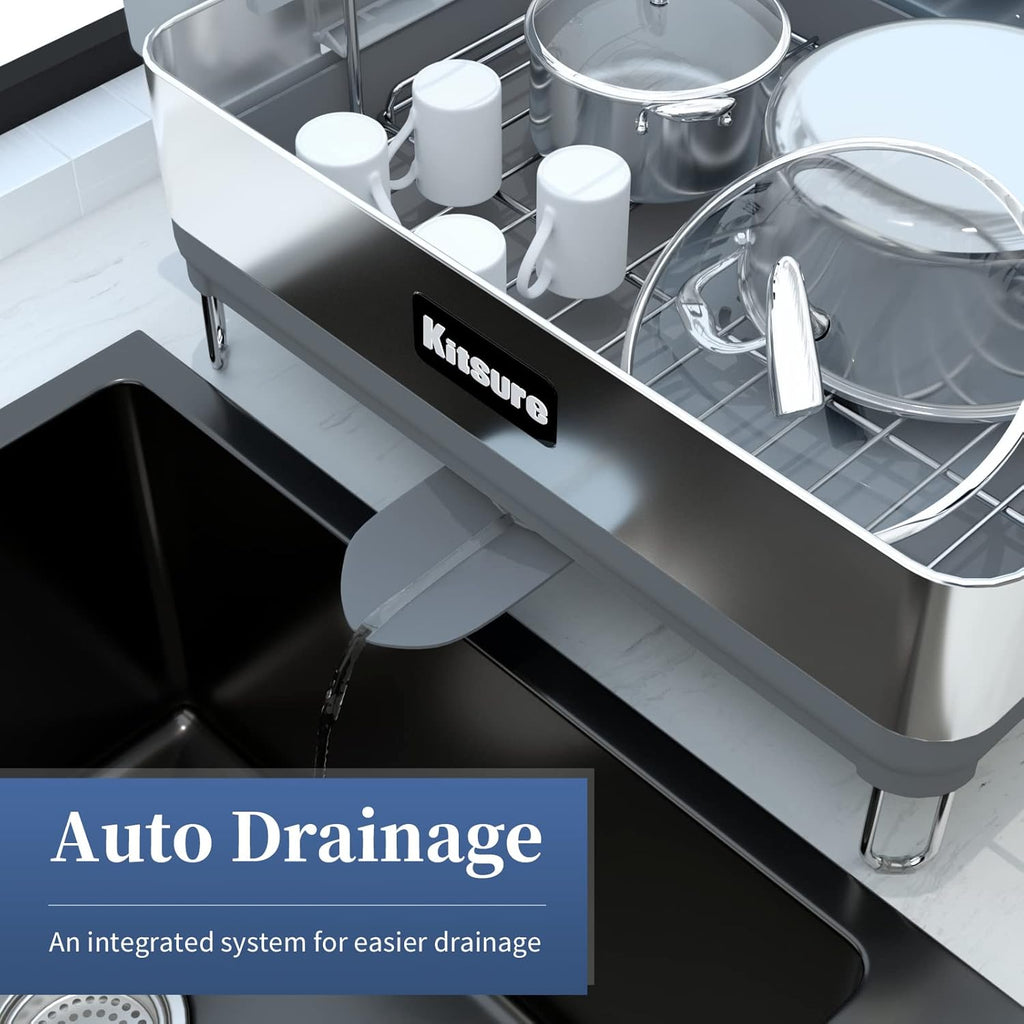 2-Tier Dish Drying Rack with Drainboard Q497