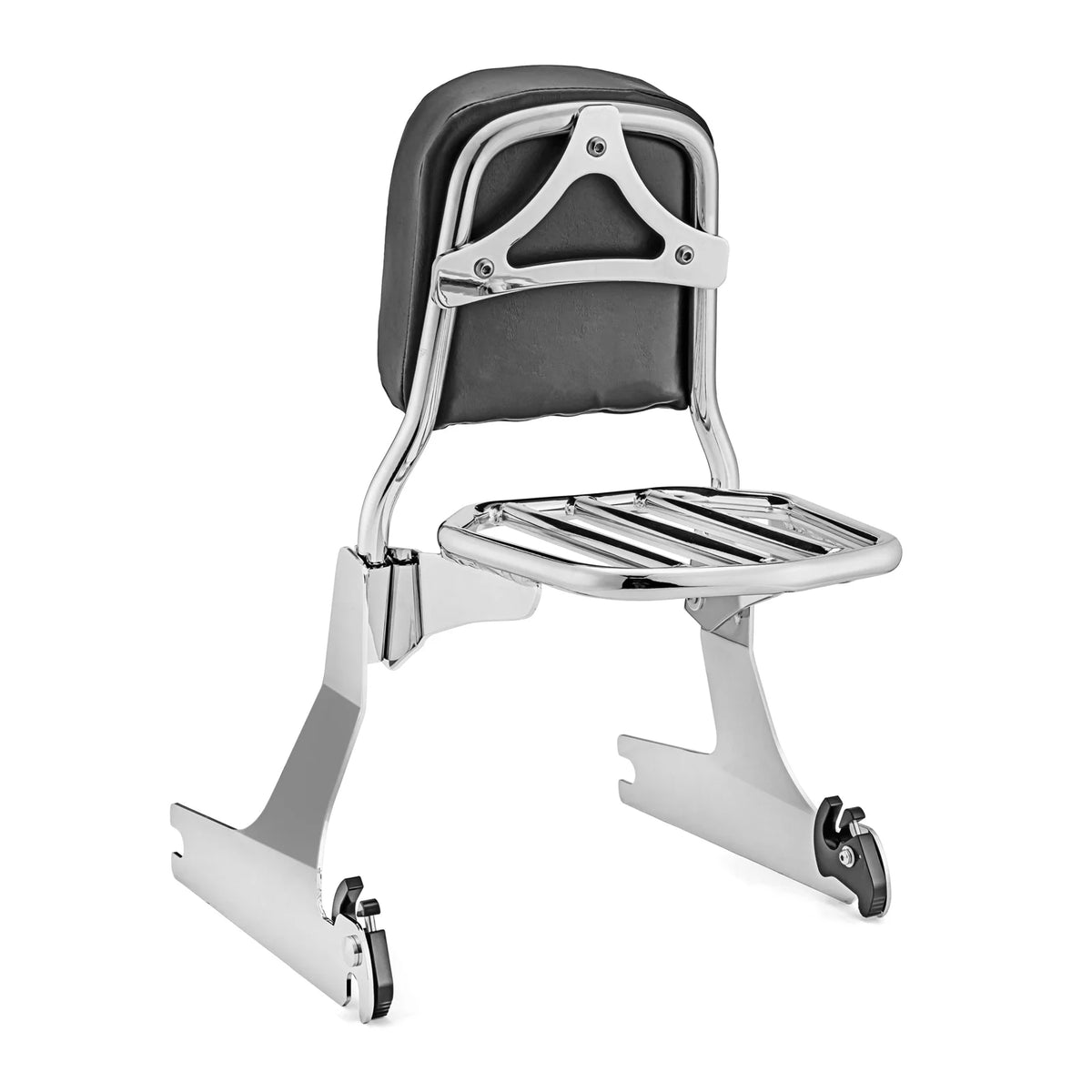 Chrome Passenger Backrest Sissy Bar and Luggage Rack for Harley Dyna N748240