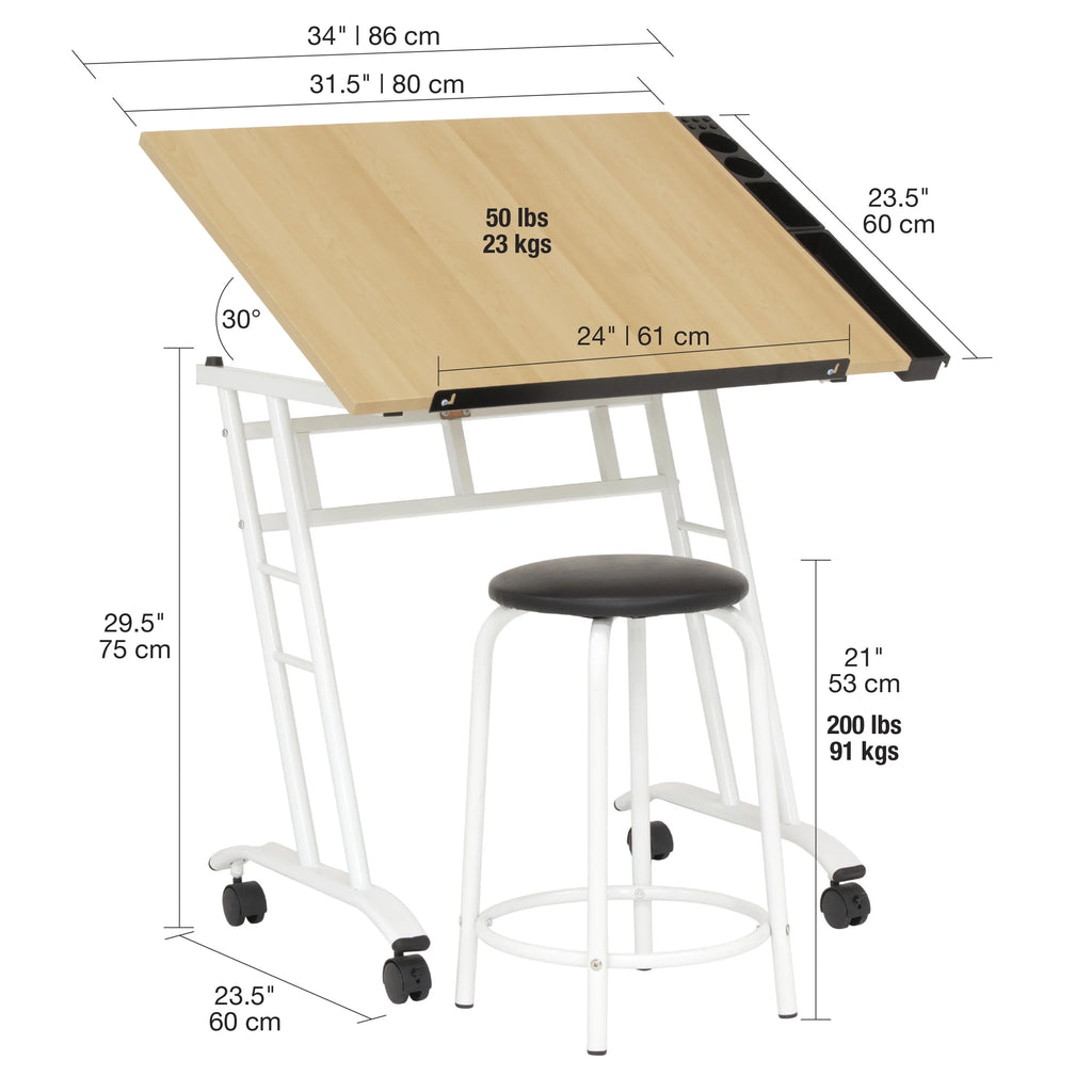 Drawing Table with Stool Set R27957
