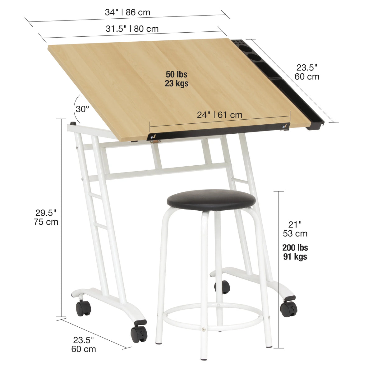 Drawing Table with Stool Set R27957