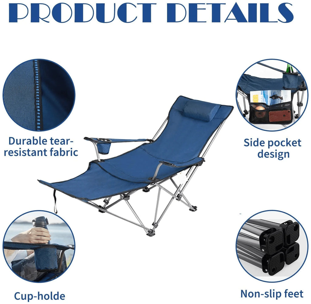 Adjustable Outdoor Folding Chair with Footrest D87532