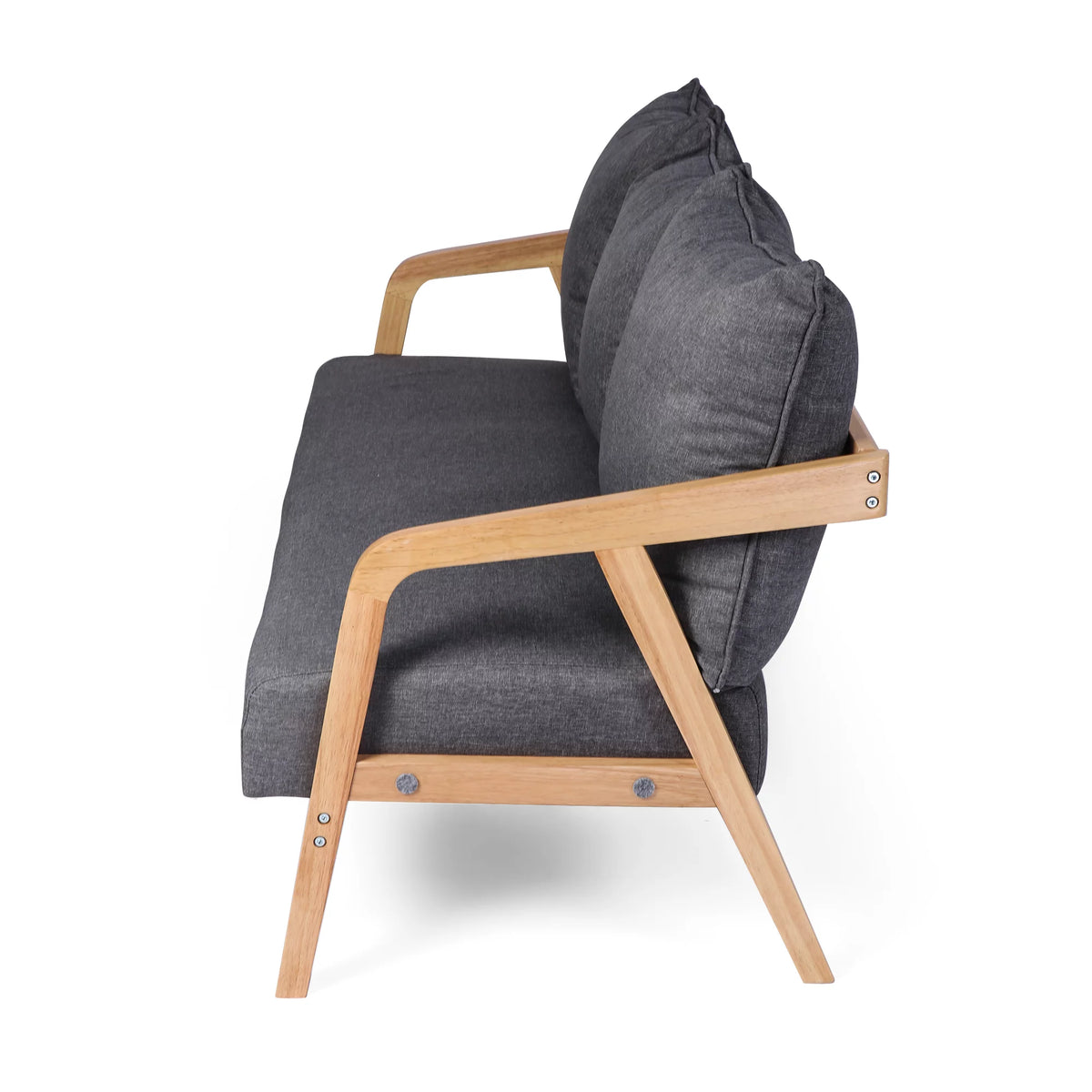 Grey Upholstered Sofa with Wooden Frame R737740