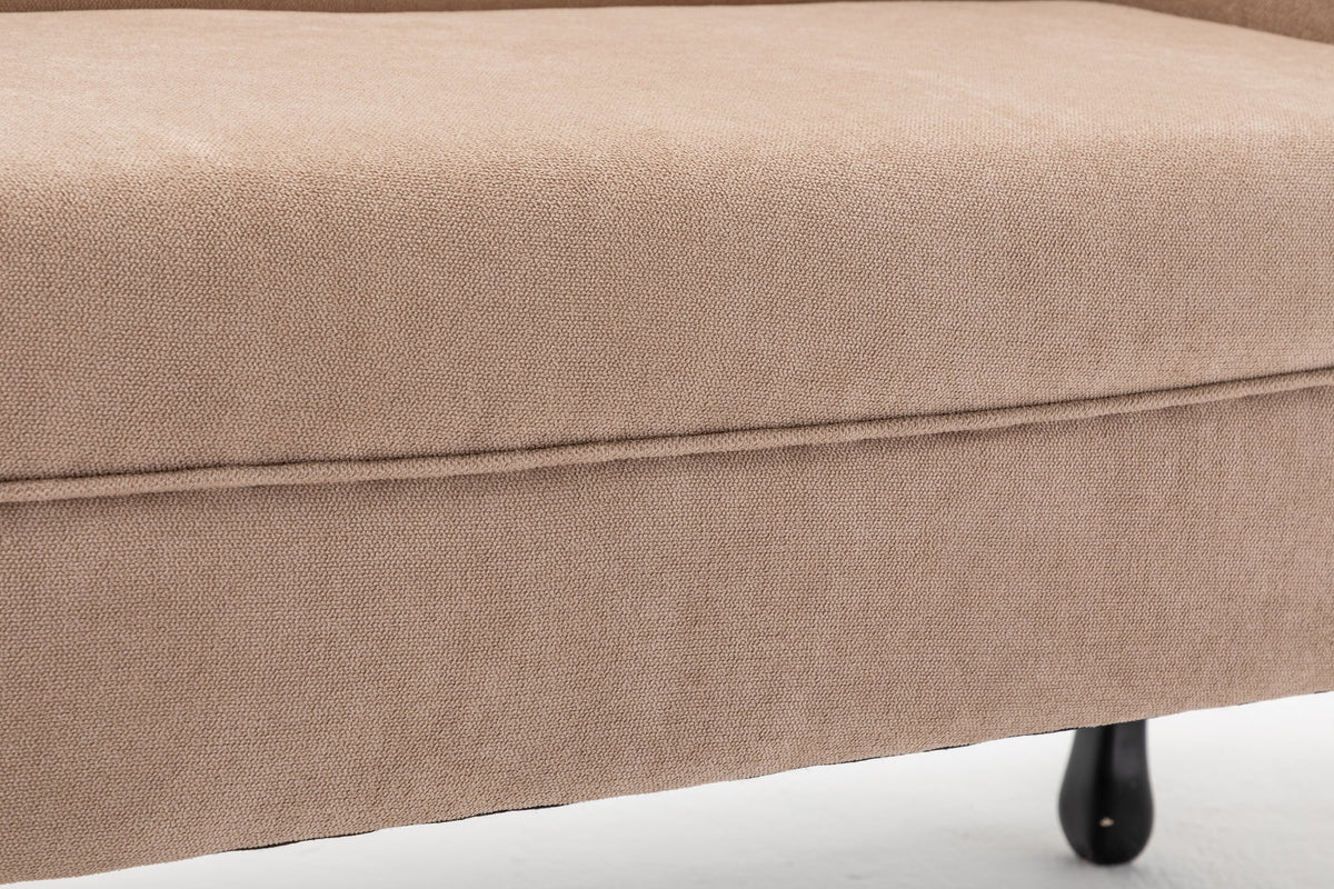 Mid Century Small Loveseat Sofa with Solid Wood Legs K80585