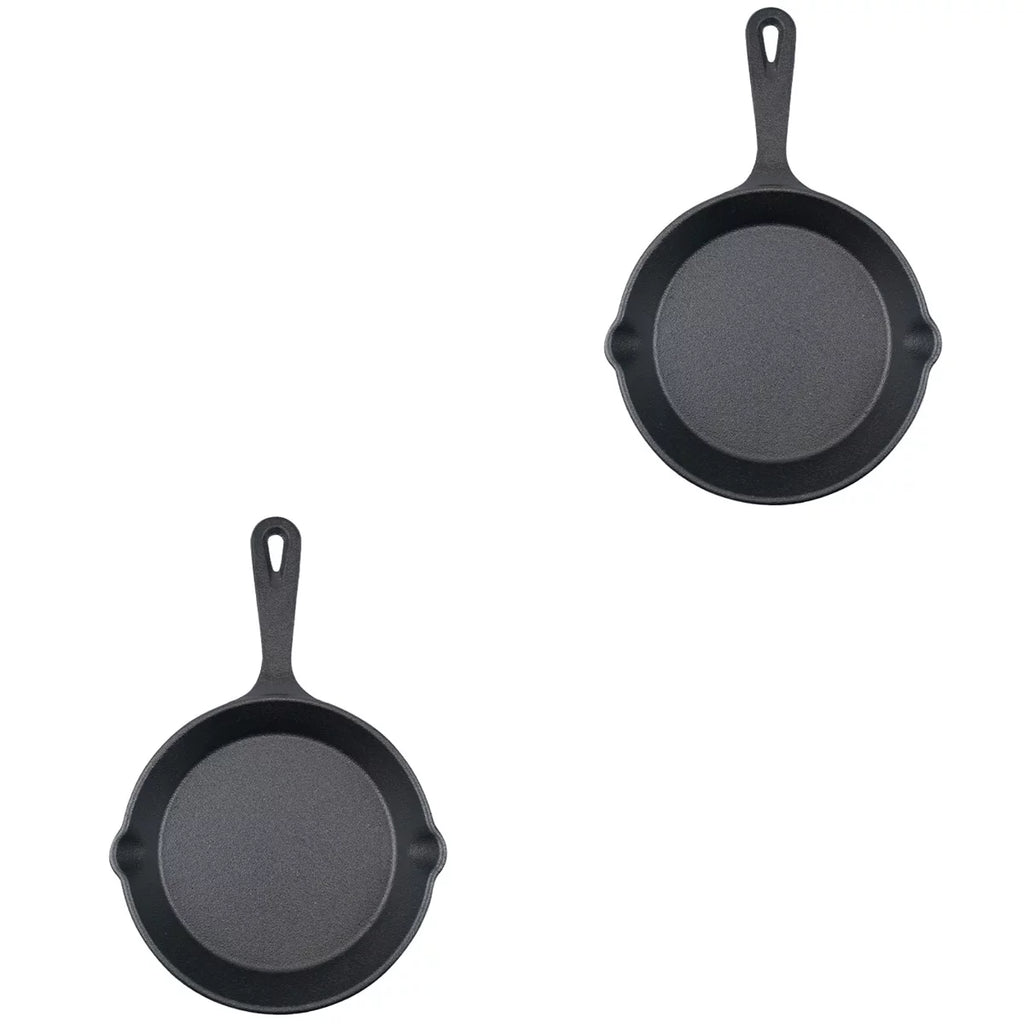 2pcs Mini Cast Iron Skillet Non-stick Frying Pan D613692