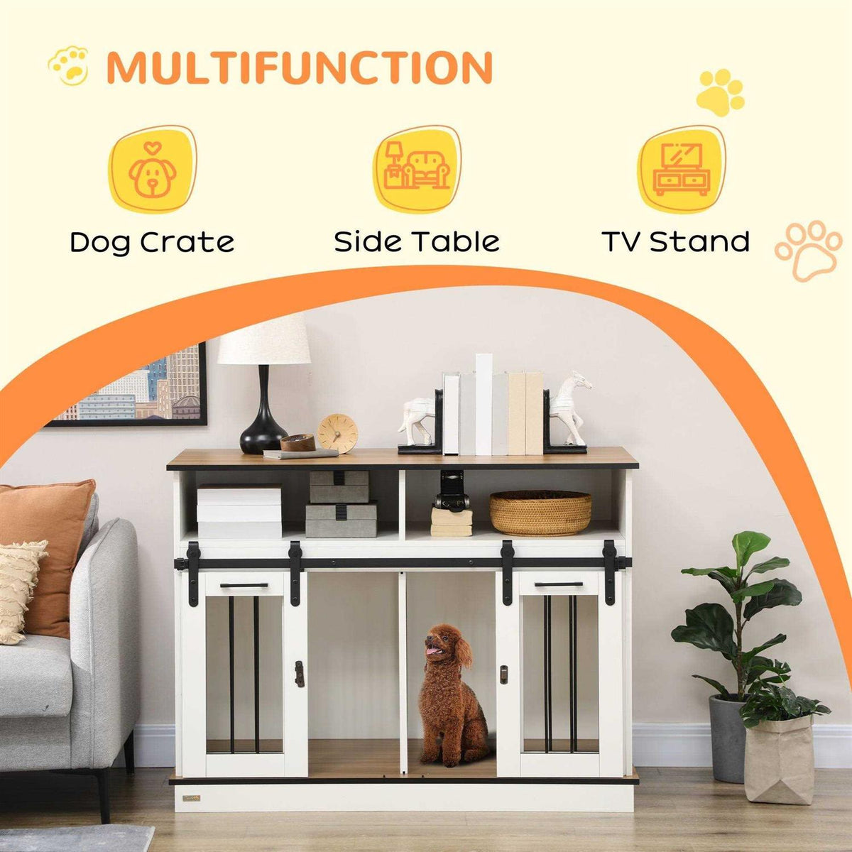 Dog Crate Furniture with Shelves C317