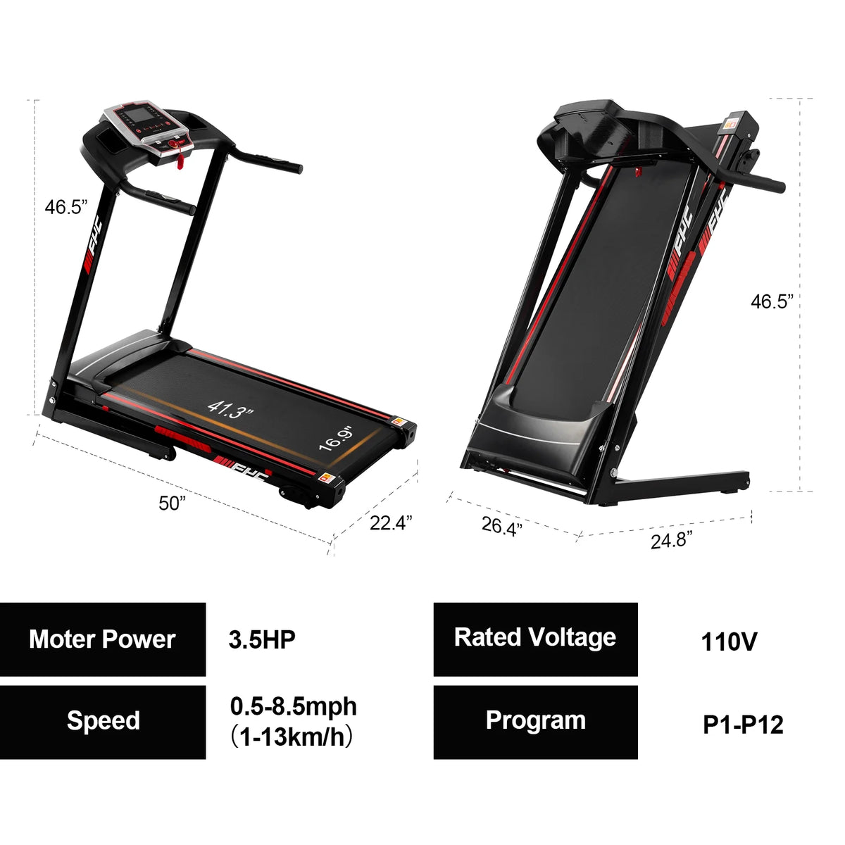 Folding Electric Treadmill with Incline Y828