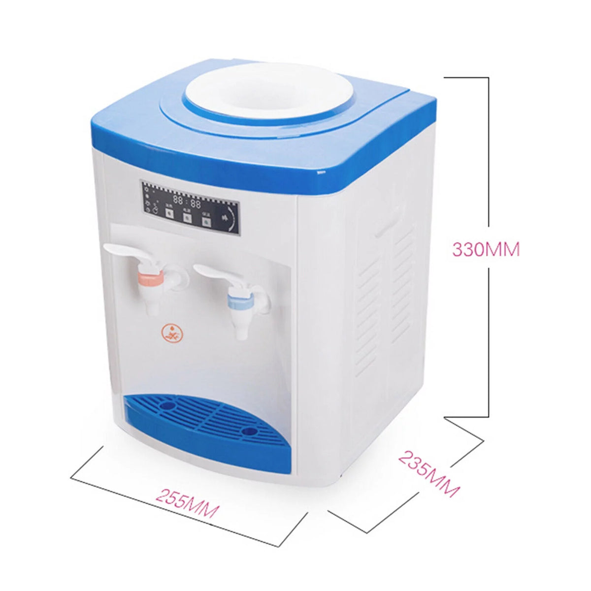 Free Standing Top Loading Hot & Cold Water Cooler Dispenser White & Blue M5554