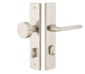 Satin Nickel Rectangular Keyed Entry Set with Octagon Knob Y856