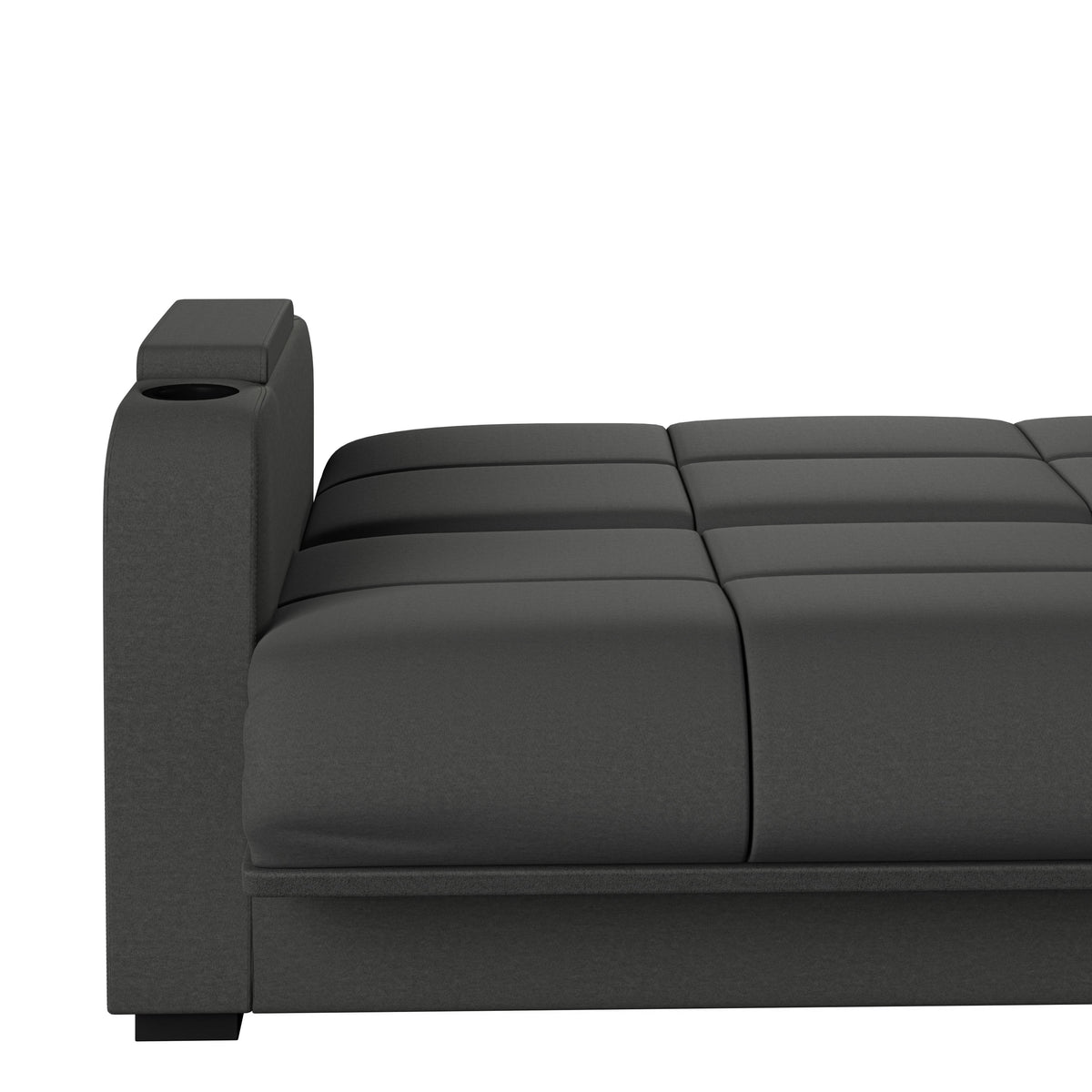 Gray Microfiber Storage Arm Convert-a-Couch I654500