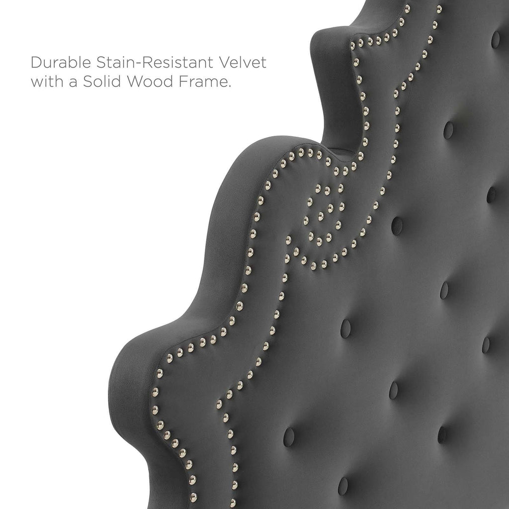 Twin Headboard Charcoal Velvet E96920