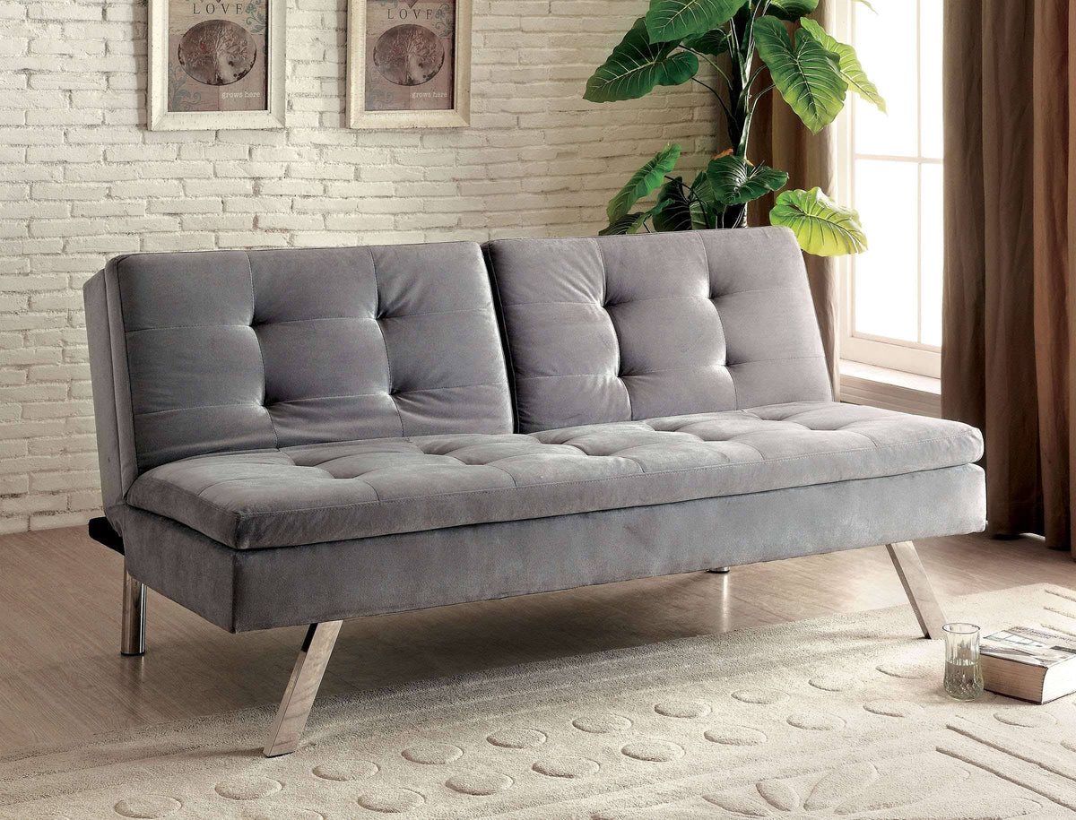 Gray Split-Back Futon Sofa P969139