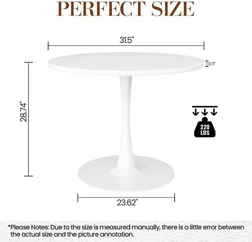 Black Round Dining Table 31.5" with Pedestal Base J668886