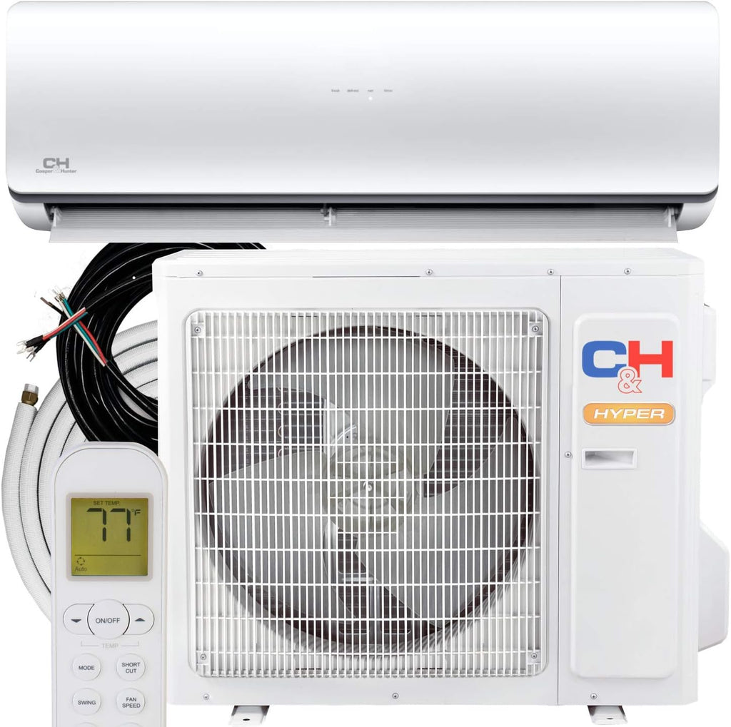 9,000 BTU 25 SEER Ductless Mini-Split Air Conditioner Heat Pump with 16FT Copper Line Set and Communication Wires D449163