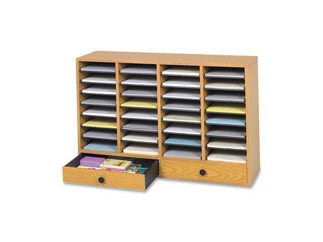 Gray 32 Compartment Letter Sorter with 2 Drawers Z1916