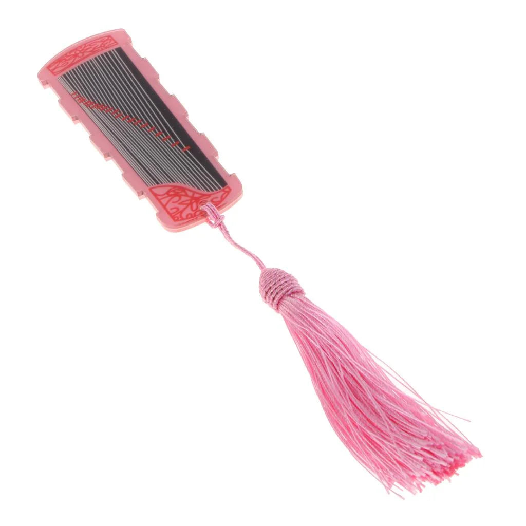 Pink Finger Picks Tape Storage Carry Tassel Card F947