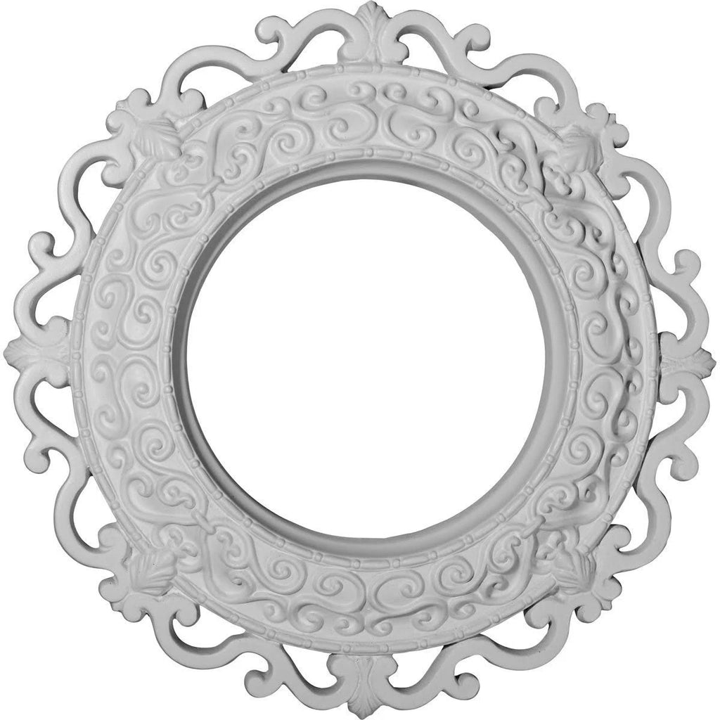 13 1/4x22OD x 6 5/8x22ID x 1 1/8x22P Hand-Painted Ceiling Medallion N8505