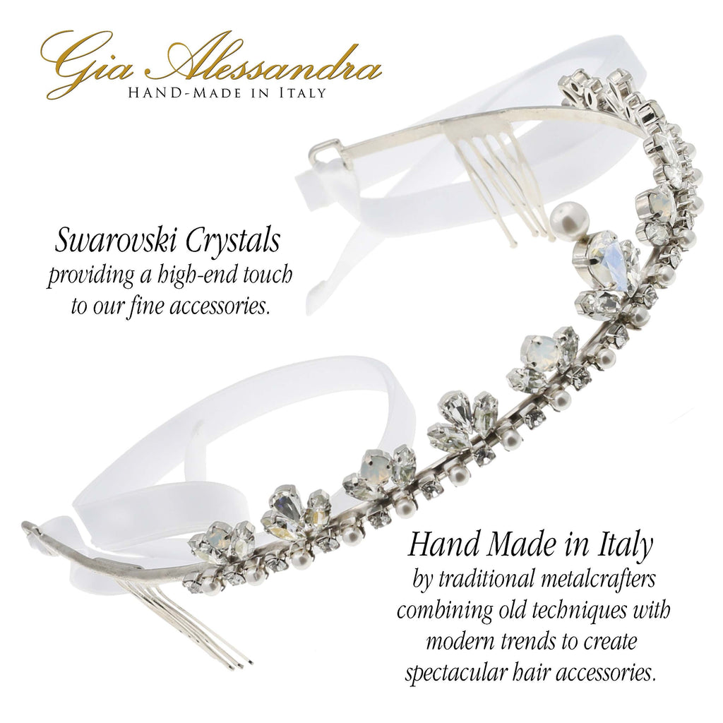 Silver Wedding Bridal Tiara With Swarovski Crystals K38642