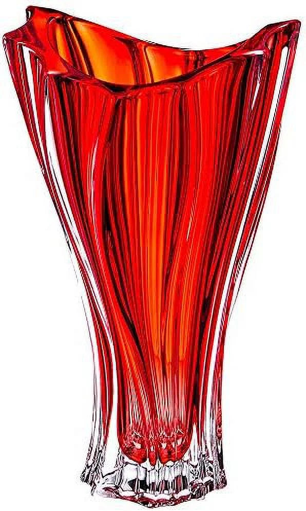 Red 12'' Crystal Glass Vase I79692