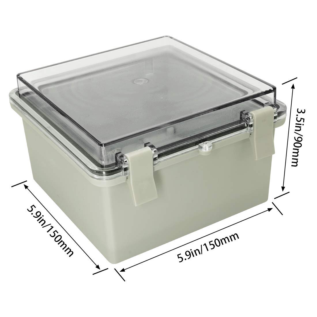 Gray ABS Plastic IP65 Junction Box with Clear Cover 8.7 x 6.7 x 4.3inch V684