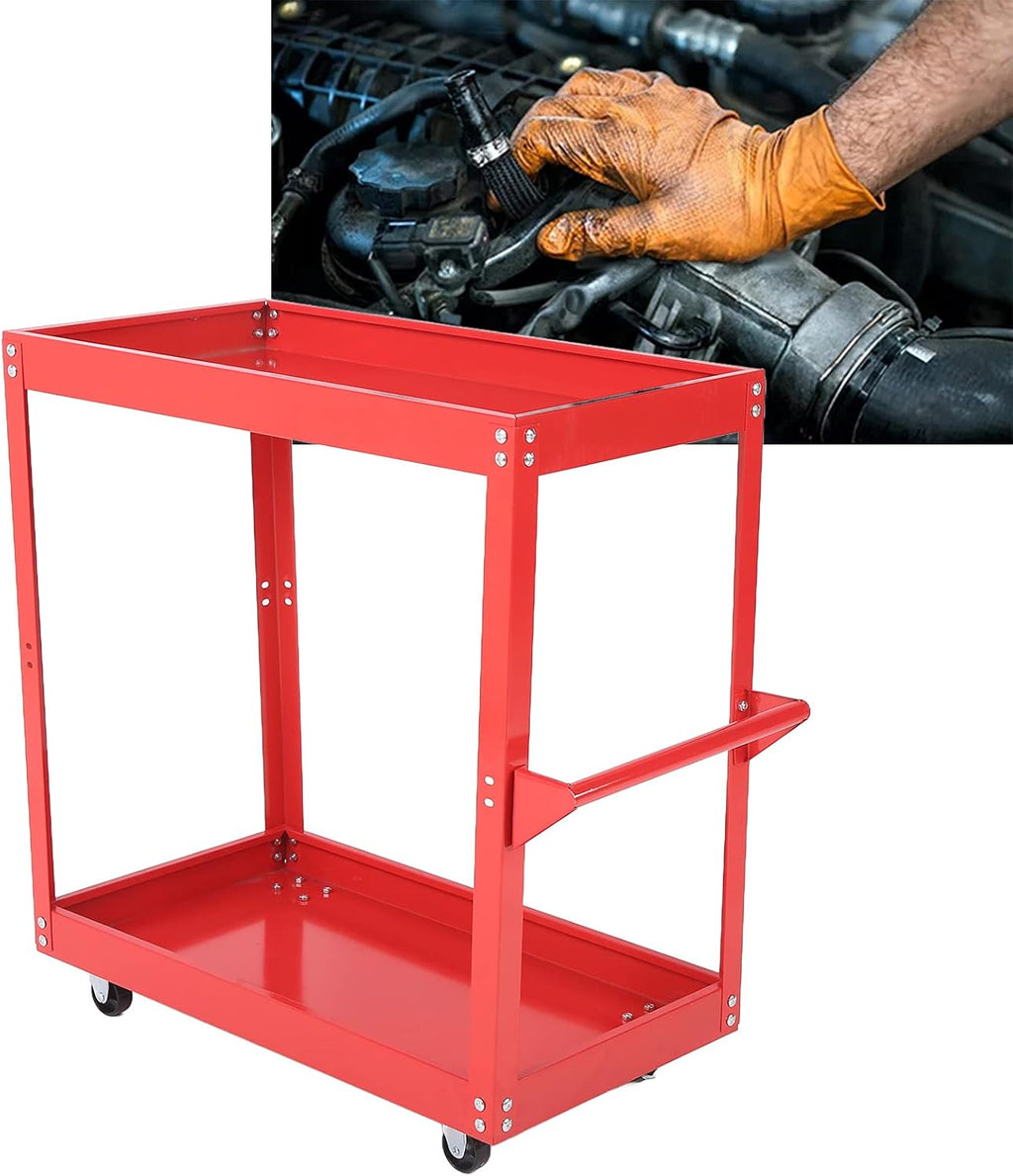 Utility Cart 2-Tray Rolling Storage Trolley C742850