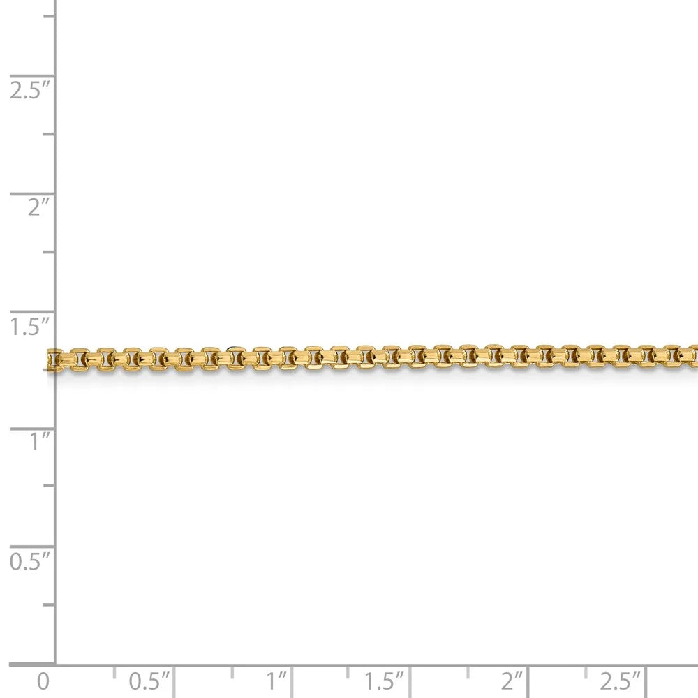 14kt Yellow Gold 24 inch Box Chain with Lobster Clasp B3137