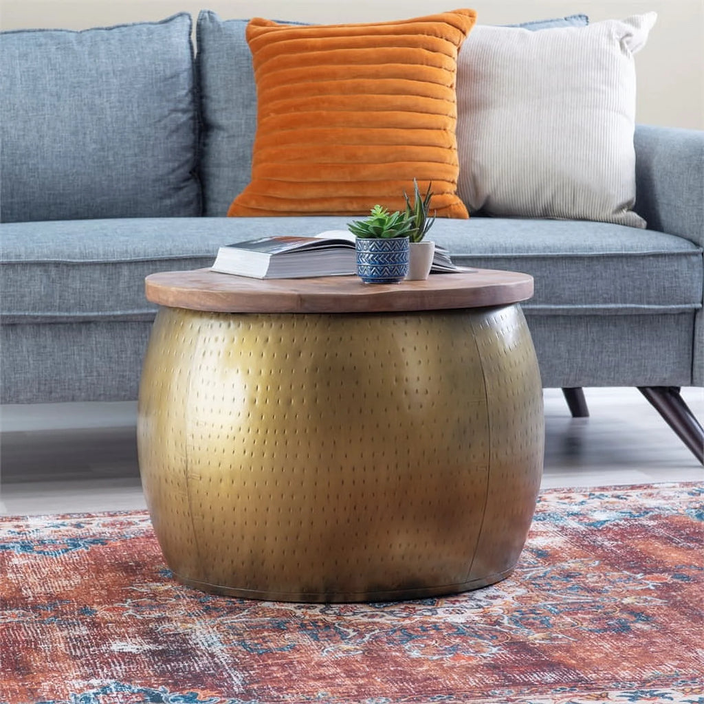 3-Piece Set with Metal Drum Table and 2 Drum Side Tables K86245