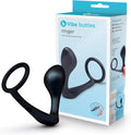 Black Silicone Cock Ring and Butt Plug Q9692