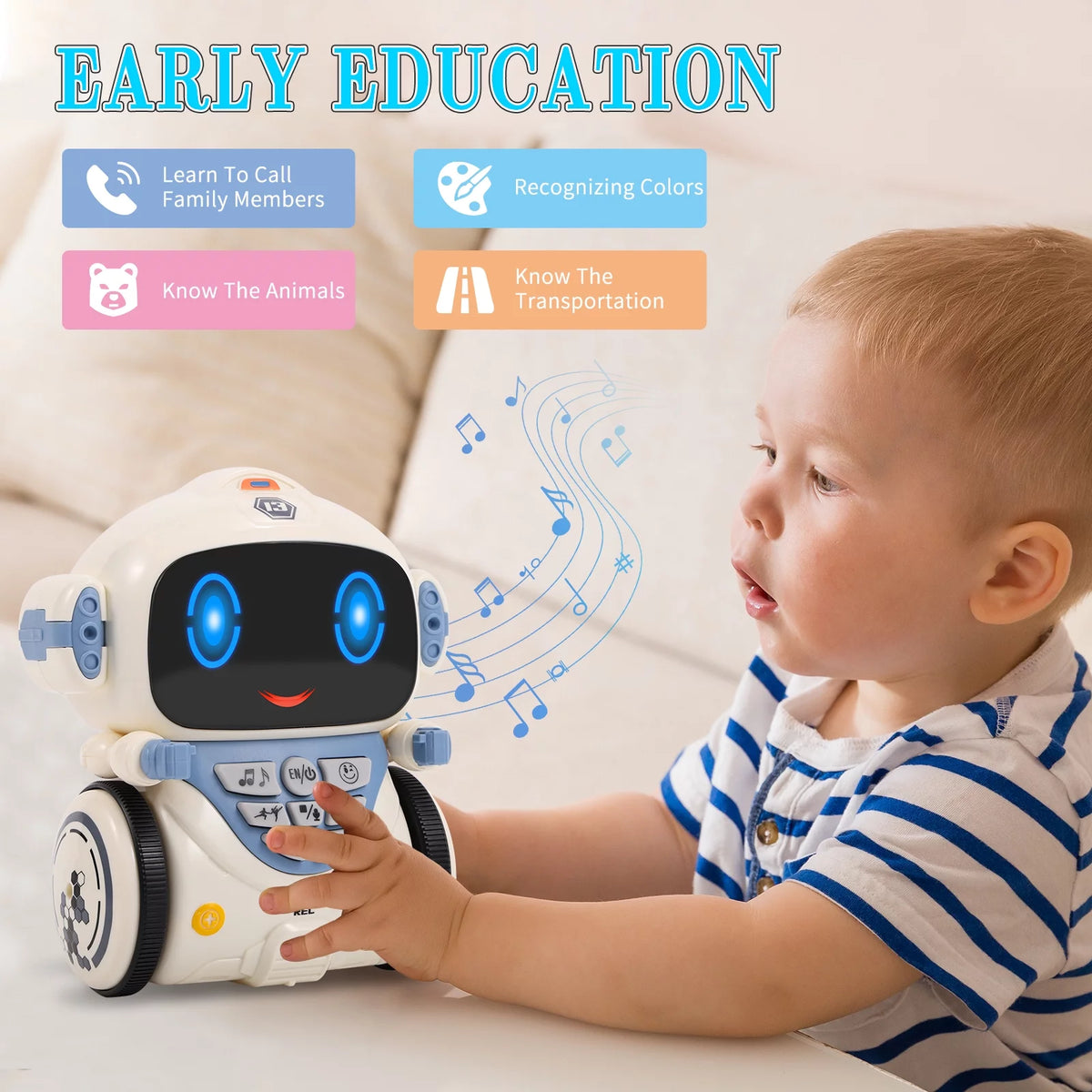 Kids Robot Toys with Voice Control Speech Recognition Singing Dancing Interactive Robot A4880