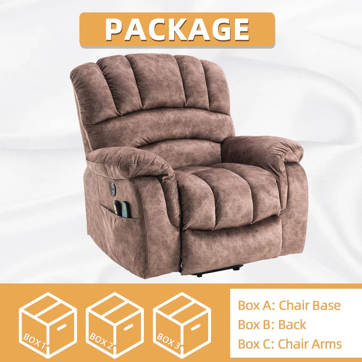 Large Power Lift Recliner with Massage and Heat T328916