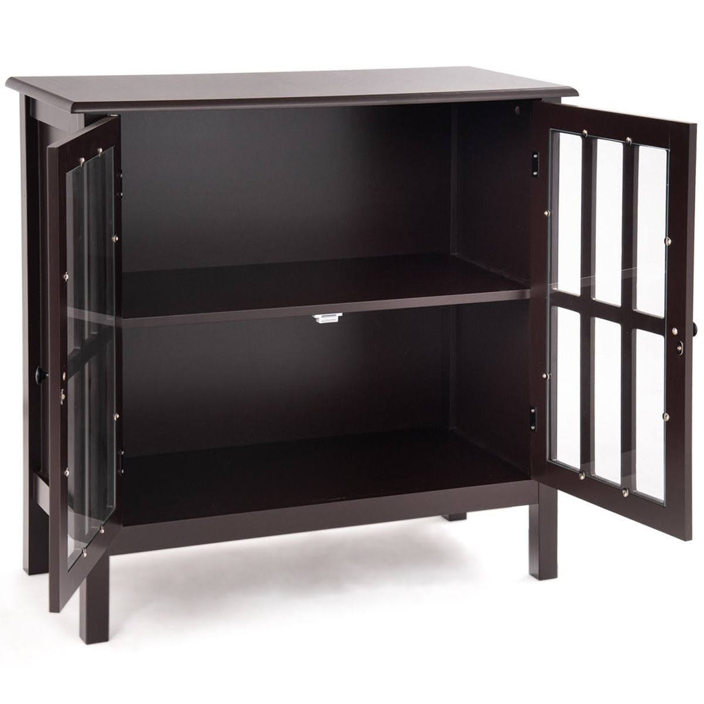 Brown Glass Door Sideboard Cabinet D7857