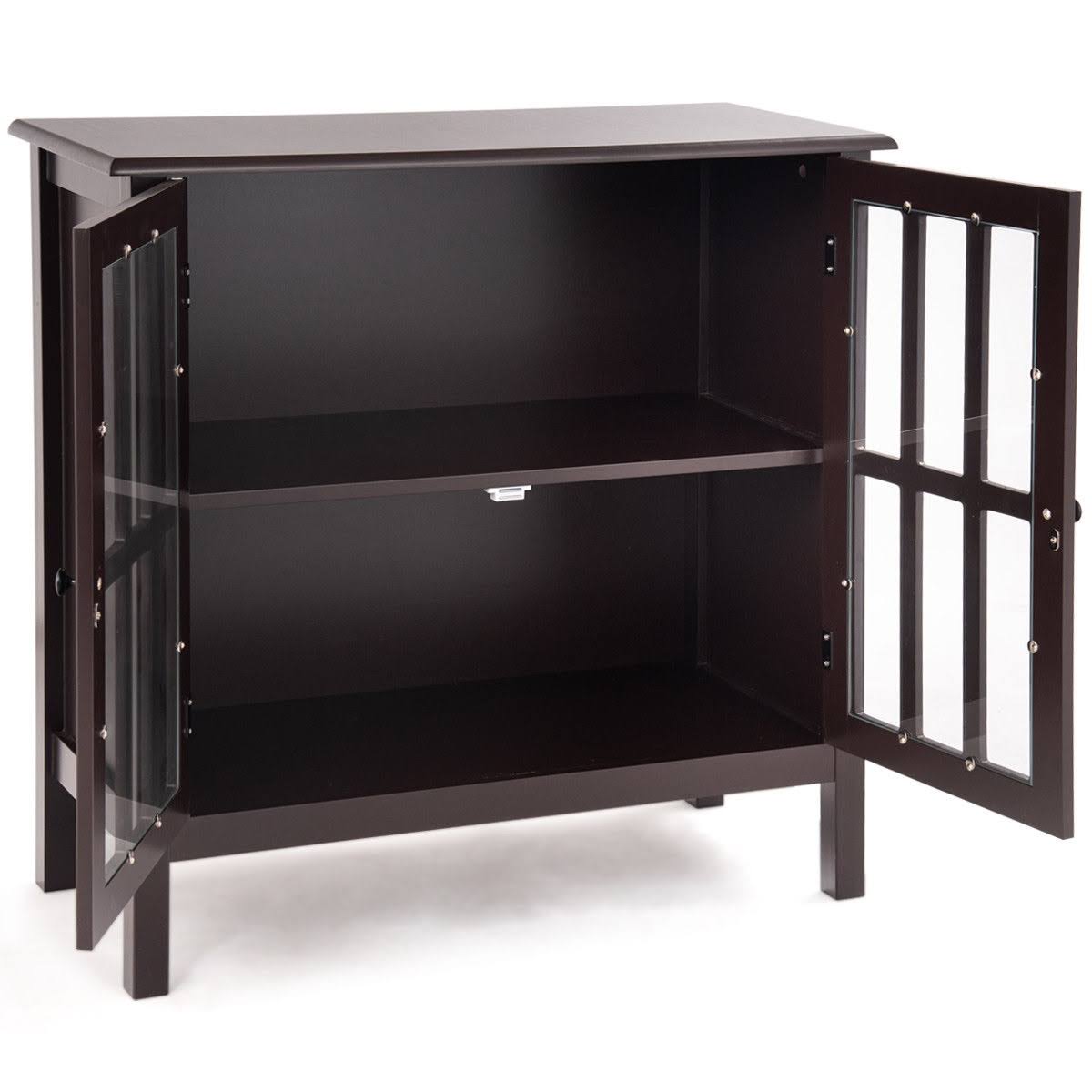 Brown Glass Door Sideboard Cabinet D7857