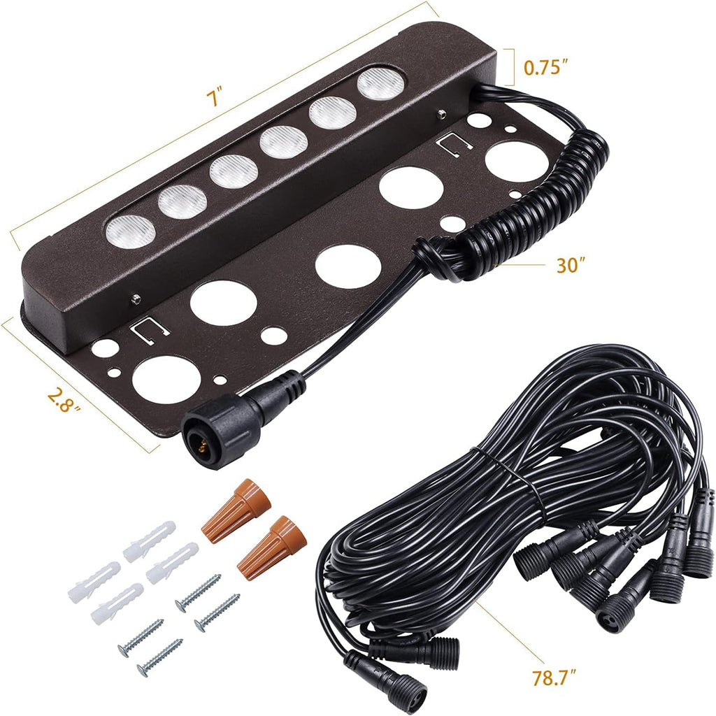 7 Inch 8-Pack 12V Low Voltage Hardscape Paver Light IP65 Waterproof 3W 2700K M4317