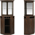 Mahogany Corner Bar Unit With Built-In Wine Rack H589