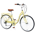 26 inch 7 speed Yellow Beach Cruiser Bike X485