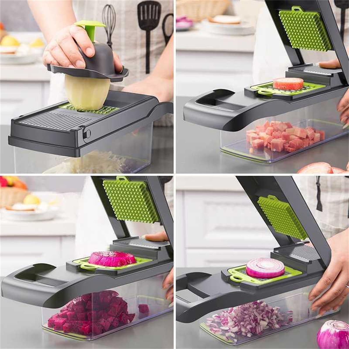 Food Chopper 8 Blade Vegetable Slicer with Container T632